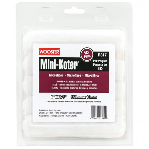R117-6 Валик малярный MOHAIR BLEND MINI-KOTER® (6" - 3/8", полугладкий) - 10 штук / упаковка