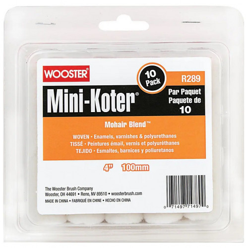 R119-4 Валик малярный MOHAIR BLEND MINI-KOTER® (4" - 1/4", гладкий) - 10 штук / упаковка