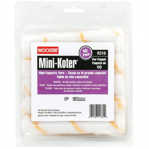 R119-6 Валик малярный MOHAIR BLEND MINI-KOTER® (6" - 1/4", гладкий) - 10 штук / упаковка