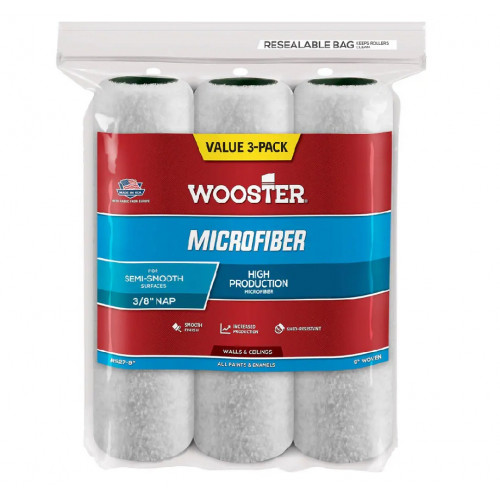 R527-9 Валик малярный тканый MICROFIBER™ (9" - 3/8", полугладкий) 3 штуки/упаковка