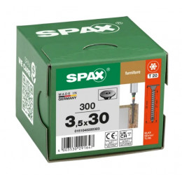 Шуруп Spax 3,5x30 мм 0151040350303 (300 шт/упак) - плоская головка, Blax (EAN 4003530291647)