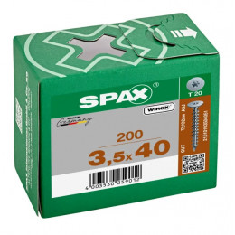 Шуруп Spax 3.5x40 мм 0151010350403 (200 шт/упак) - плоская головка, Wirox (EAN 4003530259012)