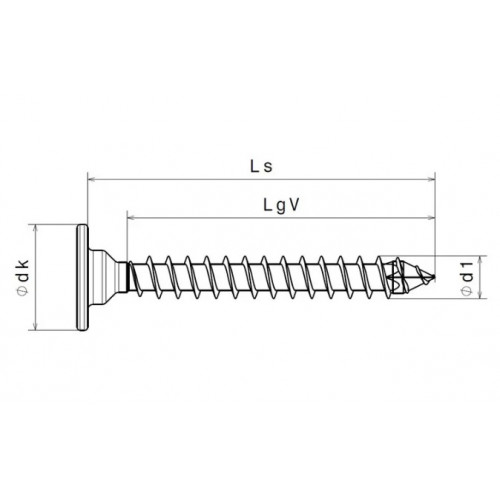 Шуруп Spax 3x20 мм 0151010300203 (300 шт/упак) - плоская головка, Wirox (EAN 4003530258565)