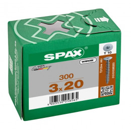 Шуруп Spax 3x20 мм 0151010300203 (300 шт/упак) - плоская головка, Wirox (EAN 4003530258565)