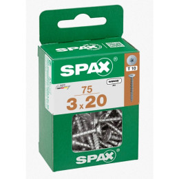 Шуруп Spax 3x20 мм 4151010300202 (75 шт/упак) - плоская головка, Wirox (EAN 4003530258701)