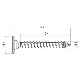 Шуруп Spax 3x25 мм 0151010300253 (300 шт/упак) - плоская головка, Wirox (EAN 4003530258558)