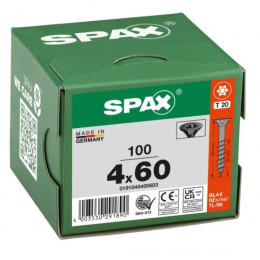 Шуруп Spax 4.0x 60 мм 0191040400603 с покрытием BLAX  (100 шт/уп) (EAN: 4003530291890)