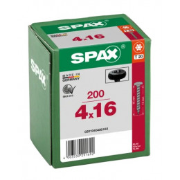 Шуруп Spax 4*16 (200 шт/упак) 0201040400163 - полусферическая головка, Blax (EAN 4003530291692)