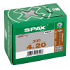 Шуруп Spax 4x20 мм 0151010400203 (300 шт/упак) - плоская головка, Wirox (EAN 4003530258008)