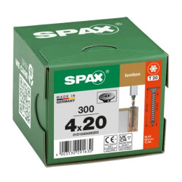 Шуруп Spax 4x20 мм 0151040400203 (300 шт/упак) - плоская головка, Blax (EAN 4003530291630)