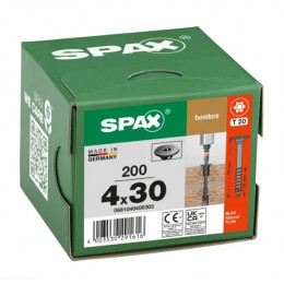 Шуруп Spax 4x30 мм 0681040400303 (200 шт/упак) - плоская головка, Blax (EAN 4003530291616)