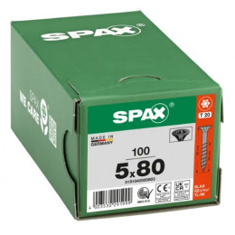 Шуруп Spax 5.0x 80 мм 0191040500803 с покрытием BLAX  (100 шт/уп) (EAN: 4003530291999)