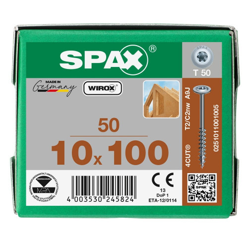 Spax 10x100 мм 0251011001005 / стар. 0251021001005 (50 шт/упак)