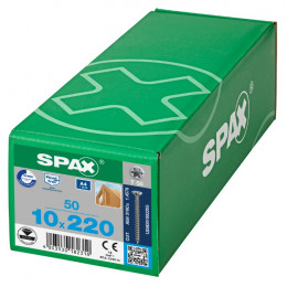 Spax 10x220 мм 1208001002205 (50 шт/упак.) - нерж., полная резьба 