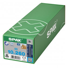 Spax 10x260 мм 1208001002605 (50 шт/упак.) - нерж., полная резьба 
