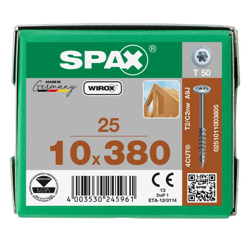 Spax 10x380 мм 0251011003805 / стар. 0251021003805 (25 шт/упак)