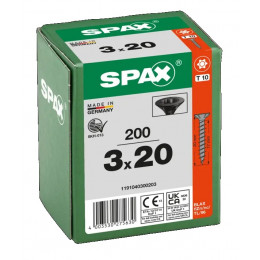 Spax 3,0х20 мм 1191040300203 (200 шт/упак) Blax (EAN: 4003530275630)