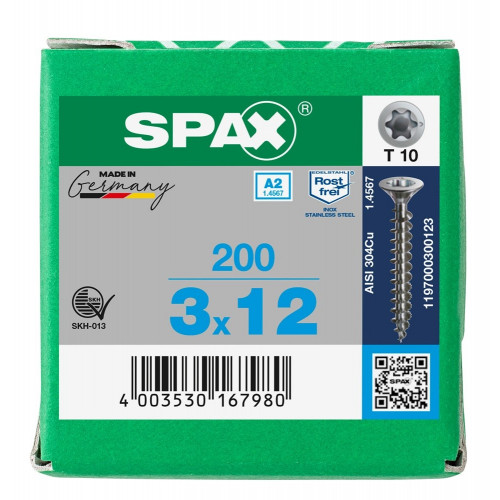 Spax 3,0x12 мм 1197000300123 (200 шт/упак.)