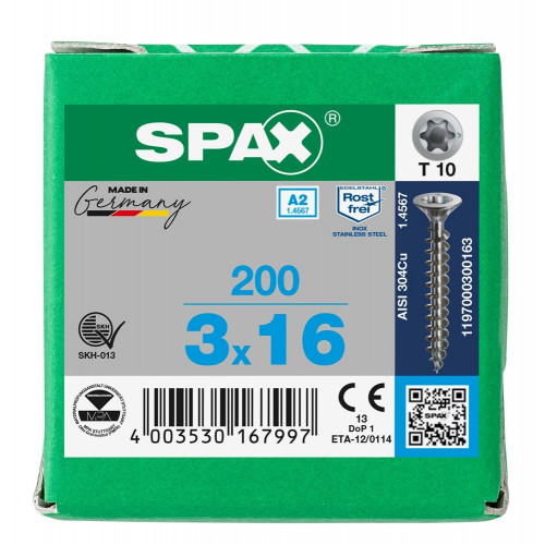 Spax 3,0x16 мм 1197000300163 (200 шт/упак.)