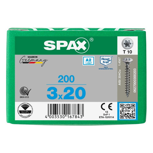 Spax 3,0x20 мм 0627000300203 (200 шт/упак.)