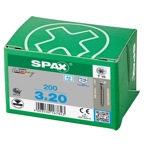 Spax 3,0x20 мм 0627000300203 (200 шт/упак.)