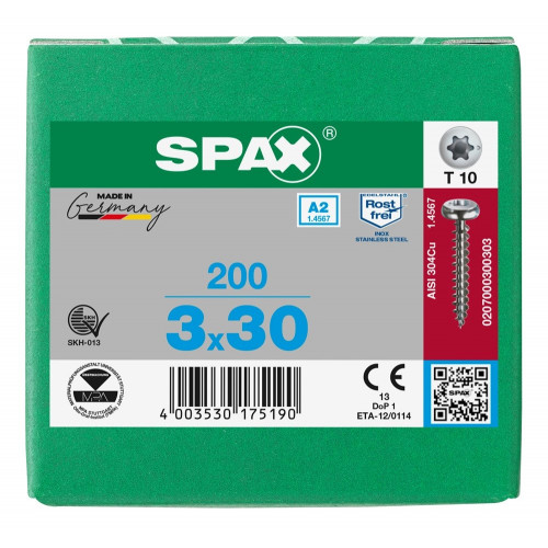 Spax 3,0x30 мм 0207000300303 (200 шт/упак.)