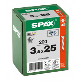 Spax 3,5x25 мм 1191010350253 (200 шт/упак) (EAN 4003530110252) - универсальный, потай, Wirox