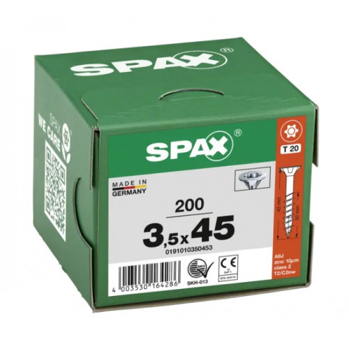 Spax 3,5x45 мм 0191010350453 (200 шт/упак) (EAN 4003530164286) - универсальный, потай, Wirox