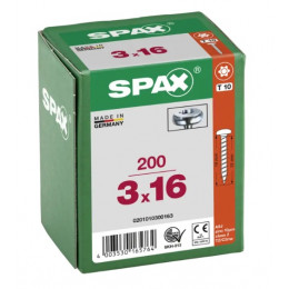 Spax 3x16 мм 0201010300163 (200 шт/упак) (EAN 4003530165764)