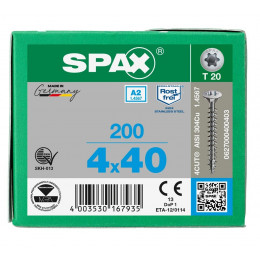 Spax 4,0x40 мм 0627000400403 (200 шт/упак.)