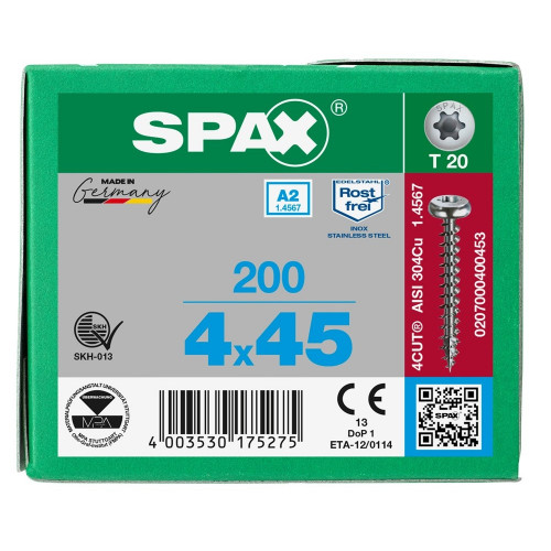 Spax 4,0x45 мм 0207000400453 (200 шт/упак.)