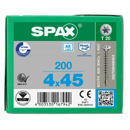 Spax 4,0x45 мм 0627000400453 (200 шт/упак.)