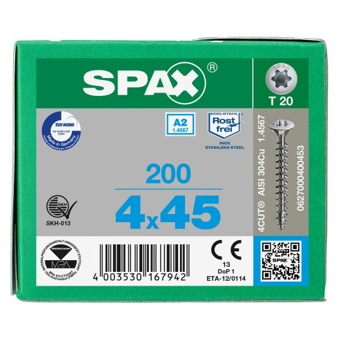 Spax 4,0x45 мм 0627000400453 (200 шт/упак.)