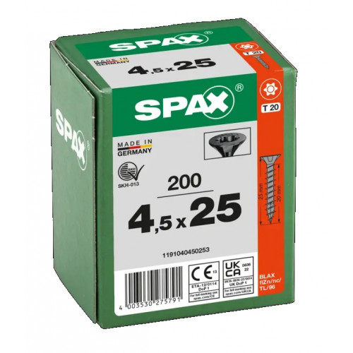 Spax 4,5х25 мм 1191040450253 (200 шт/упак) Blax (EAN: 4003530275791)
