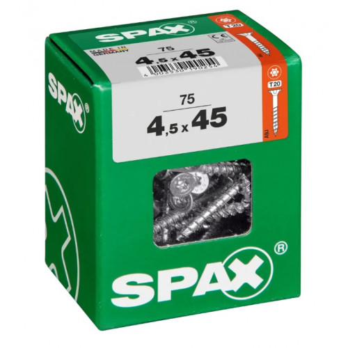 Spax 4,5x45 мм 4191010450457 (75 шт/упак) (EAN 4003530190254) - универсальный, потай, Wirox