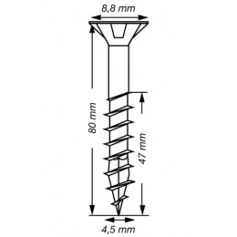 Spax 4,5x80 мм 4191010450806 (150 шт/упак) (EAN 4003530158230) - универсальный, потай, Wirox