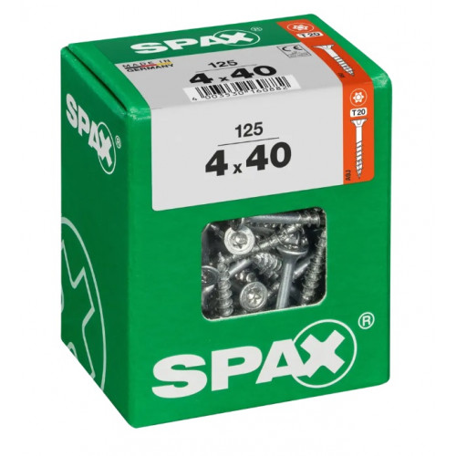 Spax 4x40 мм 4191010400407 (125 шт/упак) (EAN 4003530160882) - универсальный, потай, Wirox