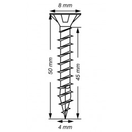 Spax 4x50 мм 1191010400503 (200 шт/упак) (EAN 4003530103377) - универсальный, потай, Wirox