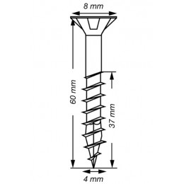 Spax 4x60 мм 4191010400605A (450 шт/упак) (EAN 4003530269172) - универсальный, потай, Wirox