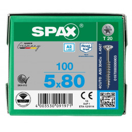 Spax 5,0x80 мм 0197000500803 (100 шт/упак.)
