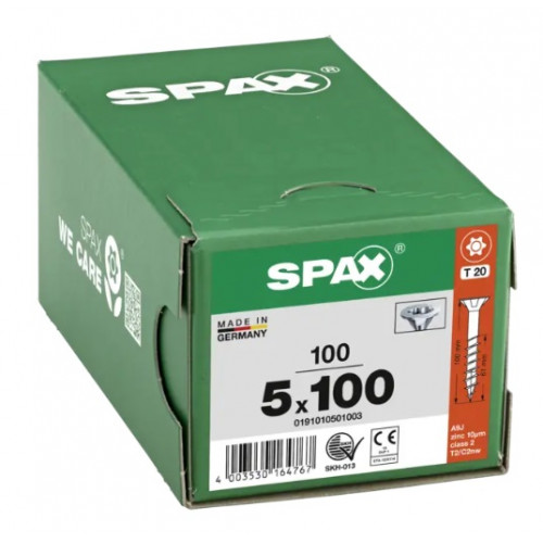 Spax 5x100 мм 0191010501003 (100 шт/упак) (EAN 4003530164767) - универсальный, потай, Wirox