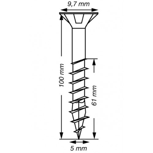 Spax 5x100 мм 4191010501002 (10 шт/упак) (EAN 4003530192050) - универсальный, потай, Wirox