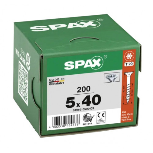 Spax 5x40 мм 0191010500403 (200 шт/упак) (EAN 4003530164576) - универсальный, потай, Wirox