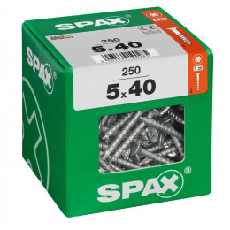 Spax 5x40 мм 4191010500406 (250 шт/упак) (EAN 4003530190285) - универсальный, потай, Wirox