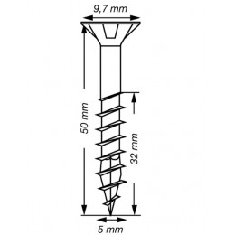 Spax 5x50 мм 4191010500507 (75 шт/упак) (EAN 4003530160974) - универсальный, потай, Wirox
