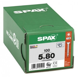 Spax 5x80 мм 1191010500803 (100 шт/упак) (EAN 4003530105920) - универсальный, потай, Wirox