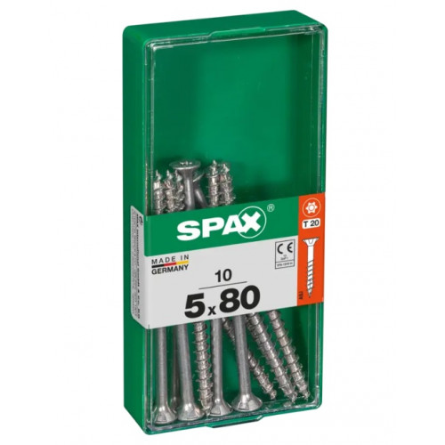 Spax 5x80 мм 4191010500802 (10 шт/упак) (EAN 4003530192043) - универсальный, потай, Wirox