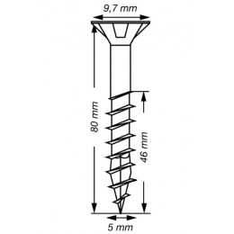 Spax 5x80 мм 4191010500806 (150 шт/упак) (EAN 4003530158285) - универсальный, потай, Wirox