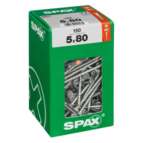 Spax 5x80 мм 4191010500806 (150 шт/упак) (EAN 4003530158285) - универсальный, потай, Wirox