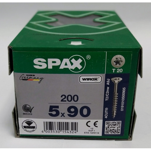 Spax 5x90 мм 0191010500905 (200 шт/упак)